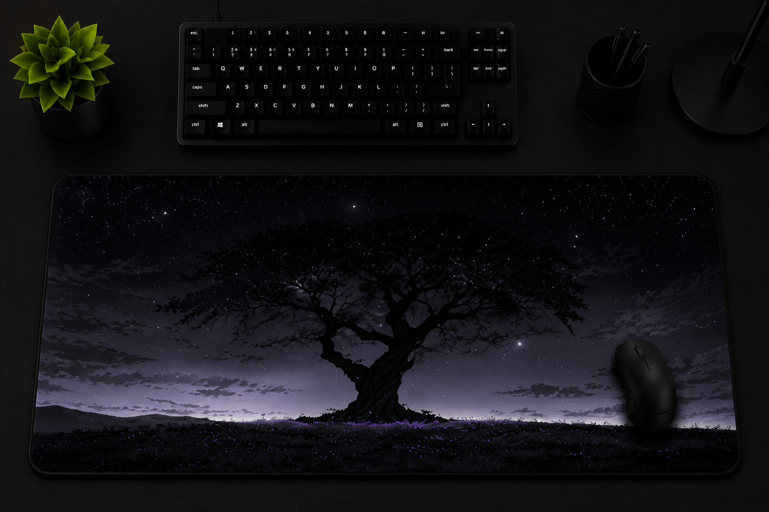 Eclipse Root – Mystical Night Tree Extended Desk Pad