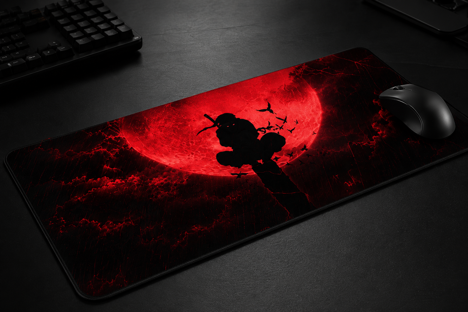 Crimson Moon Shadow Gaming desk Pad