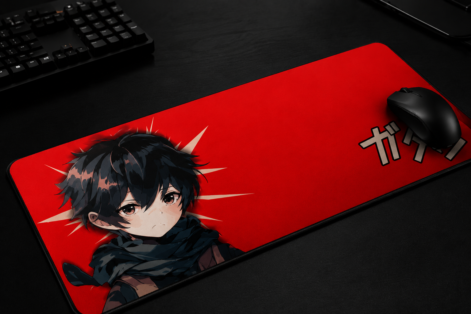 Crimson Gaze Anime Extended Desk Pad