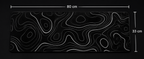 Midnight Contours Extended Desk Pad – Black & White Topographic Design