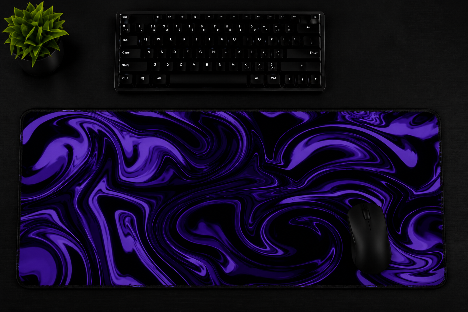 AERVIAN Violet Flux Extended Desk Pad – Premium Gaming & Office Desk Pad