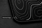 Midnight Contours Extended Desk Pad – Black & White Topographic Design