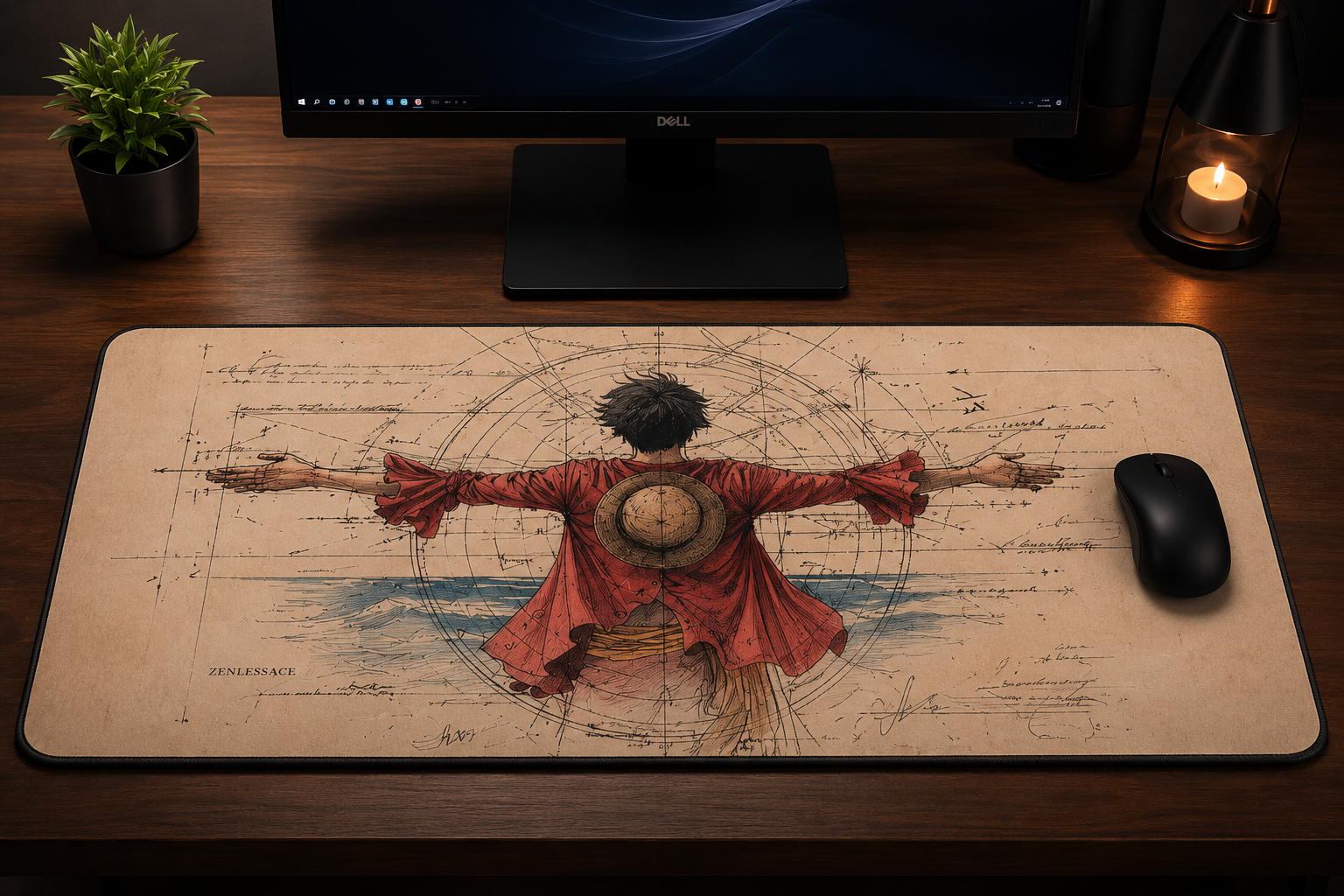 Monkey D. Luffy Minimalist XXL Desk Mat – One Piece Mouse Pad