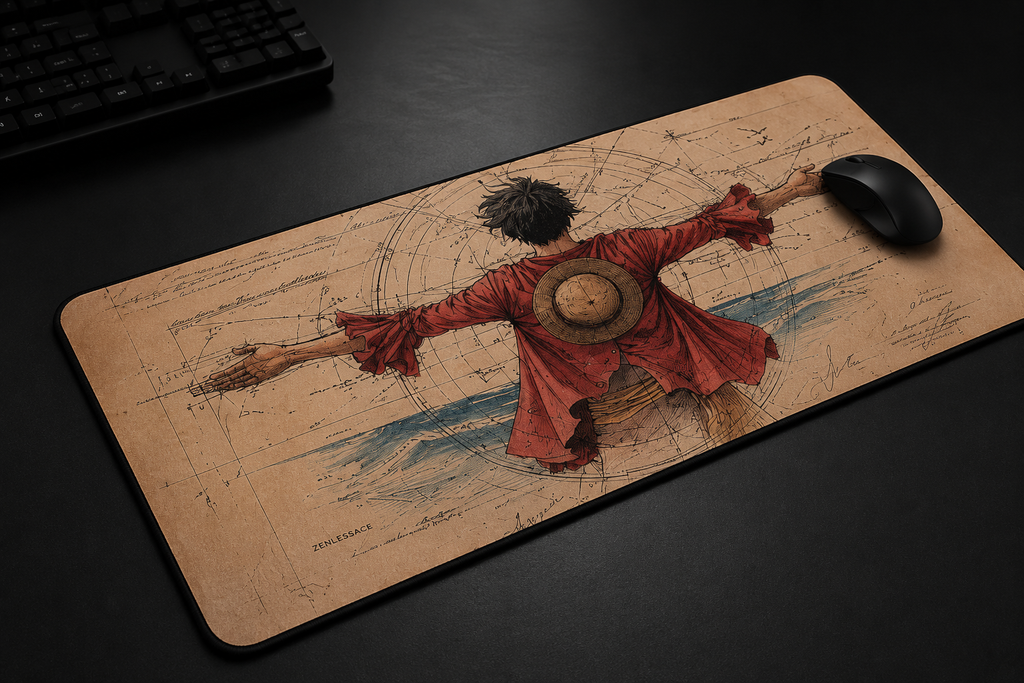 Monkey D. Luffy Minimalist XXL Desk Mat – One Piece Mouse Pad