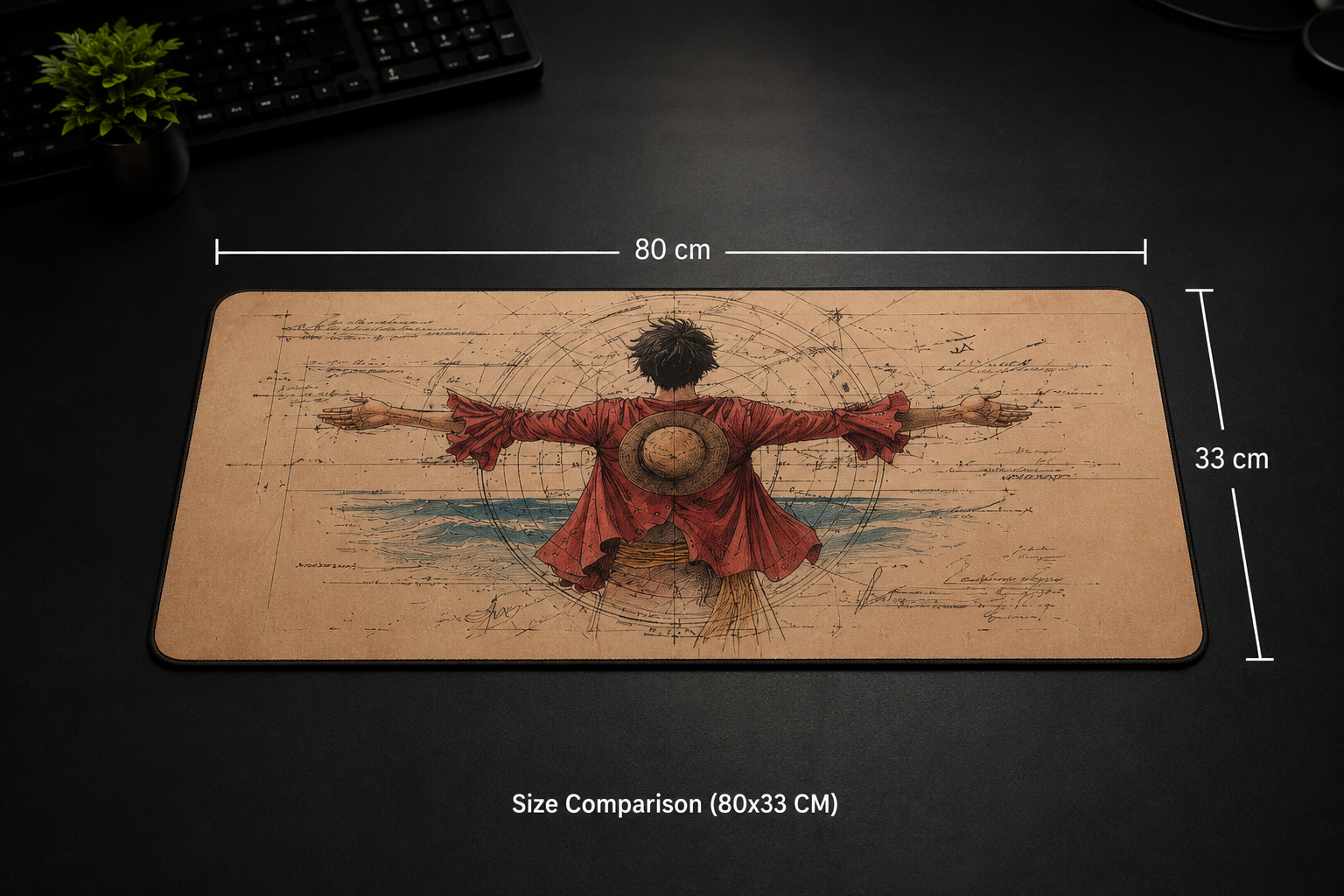 Monkey D. Luffy Minimalist XXL Desk Mat – One Piece Mouse Pad