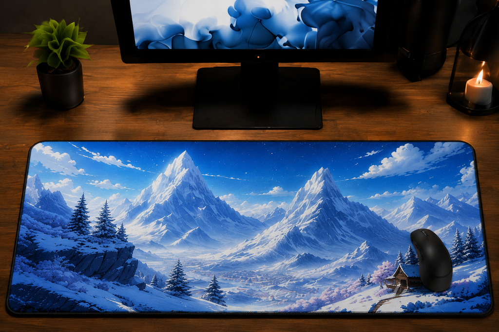 Frostspire | Snow Mountain Panorama Desk Pad