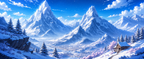 Frostspire | Snow Mountain Panorama Desk Pad