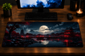 Tsukiyomi – Japanese Moonlit Landscape Premium Desk Pad