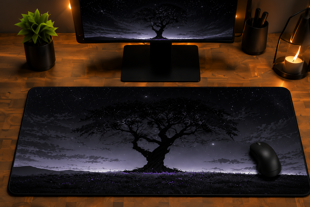 Eclipse Root – Mystical Night Tree Extended Desk Pad